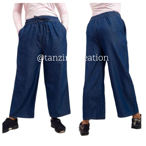 Denim Elastic Plazu (Dark Blue)