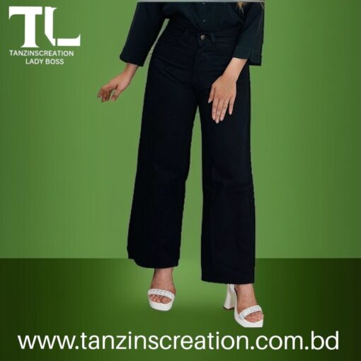 Denim Cotton Plazu (Black) - Image 4